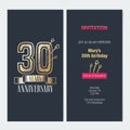 30 years anniversary invitation vector Royalty Free Stock Photo