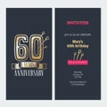 60 years anniversary invitation vector Royalty Free Stock Photo