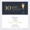 10 years anniversary invitation vector Royalty Free Stock Photo