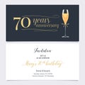 70 years anniversary invitation vector Royalty Free Stock Photo