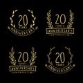 20 years anniversary logo collection. 20th years anniversary celebration hand drawn logotype. Vector and illustration. Royalty Free Stock Photo