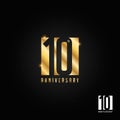 10 years anniversary logo, icon and symbol vector illustration Royalty Free Stock Photo