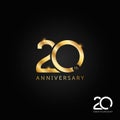 20 years anniversary logo, icon and symbol vector illustration Royalty Free Stock Photo