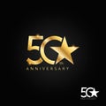 50 years anniversary logo, icon and symbol vector illustration Royalty Free Stock Photo
