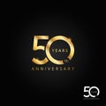 50 years anniversary logo, icon and symbol vector illustration Royalty Free Stock Photo