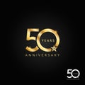 50 years anniversary logo, icon and symbol vector illustration Royalty Free Stock Photo