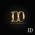 100 years anniversary logo, icon and symbol vector illustration Royalty Free Stock Photo