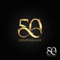 50 years anniversary logo, icon and symbol vector illustration Royalty Free Stock Photo