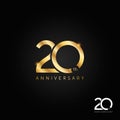 20 years anniversary logo, icon and symbol vector illustration Royalty Free Stock Photo