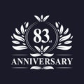 83 years Anniversary logo, luxurious 83rd Anniversary design celebration.