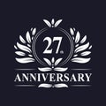 27 years Anniversary logo, luxurious 27th Anniversary design celebration