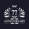 77 years Anniversary logo, luxurious 77th Anniversary design celebration