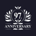 97 years Anniversary logo, luxurious 97th Anniversary design celebration