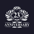 23 years Anniversary Logo, Luxury floral 23rd anniversary logo