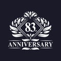 83 years Anniversary Logo, Luxury floral 83rd anniversary logo