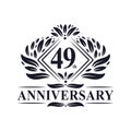 49 years Anniversary Logo, Luxury floral 49th anniversary logo