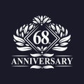 68 years Anniversary Logo, Luxury floral 68th anniversary logo