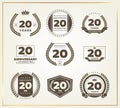 20 years anniversary logo set. Royalty Free Stock Photo