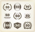 50 years anniversary logo set. Royalty Free Stock Photo