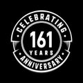 161years anniversary logo template. 161st vector and illustration.