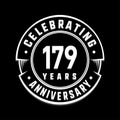 179years anniversary logo template. 179th vector and illustration. Royalty Free Stock Photo