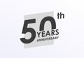 50 years Anniversary logo. 50th Birthday badge. Modern icon or label design for wedding, corporate invitation, celebrating, party, Royalty Free Stock Photo