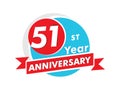 51 years anniversary logotype. Celebration 51st anniversary celebration design Royalty Free Stock Photo