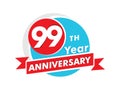 99 years anniversary logotype. Celebration 99th anniversary celebration design