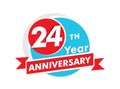 24 years anniversary logotype. Celebration 24th anniversary celebration design