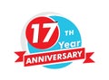 17 years anniversary logotype. Celebration 17th anniversary celebration design