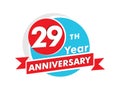 29 years anniversary logotype. Celebration 29th anniversary celebration design