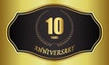 10 years anniversary luxury seal gold metallic dark wood texture