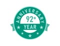 92 years anniversary Modern Badges