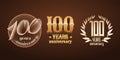 100 years anniversary set of vector logo, icon, number Royalty Free Stock Photo