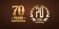 70 years anniversary set of vector logo, icon, number Royalty Free Stock Photo