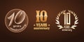 10 years anniversary set of vector logo, icon, number Royalty Free Stock Photo