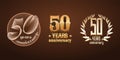 50 years anniversary set of vector logo, icon, number