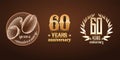 60 years anniversary set of vector logo, icon, number Royalty Free Stock Photo