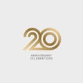 20 years anniversary sign isolated for celebration event.