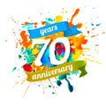 70 years anniversary. Splash paint