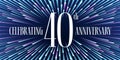 40 years anniversary vector icon, banner Royalty Free Stock Photo