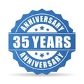 35 years anniversary vector icon Royalty Free Stock Photo