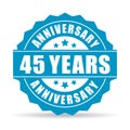 45 years anniversary vector icon Royalty Free Stock Photo