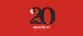 20 years anniversary vector icon, logo. Design element with elegant sign