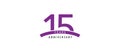 15 years anniversary vector icon, logo. Design element with graphic sign