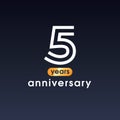 5 years anniversary vector icon, logo. Design element with graphic sign