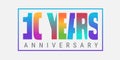 10 years anniversary vector icon, logo. Design element or horizontal banner Royalty Free Stock Photo