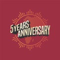 5 years anniversary vector icon, logo