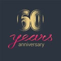 60 years anniversary vector icon, logo