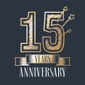 15 years anniversary vector icon, logo